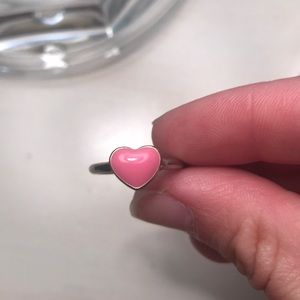 Gold pink heart ring